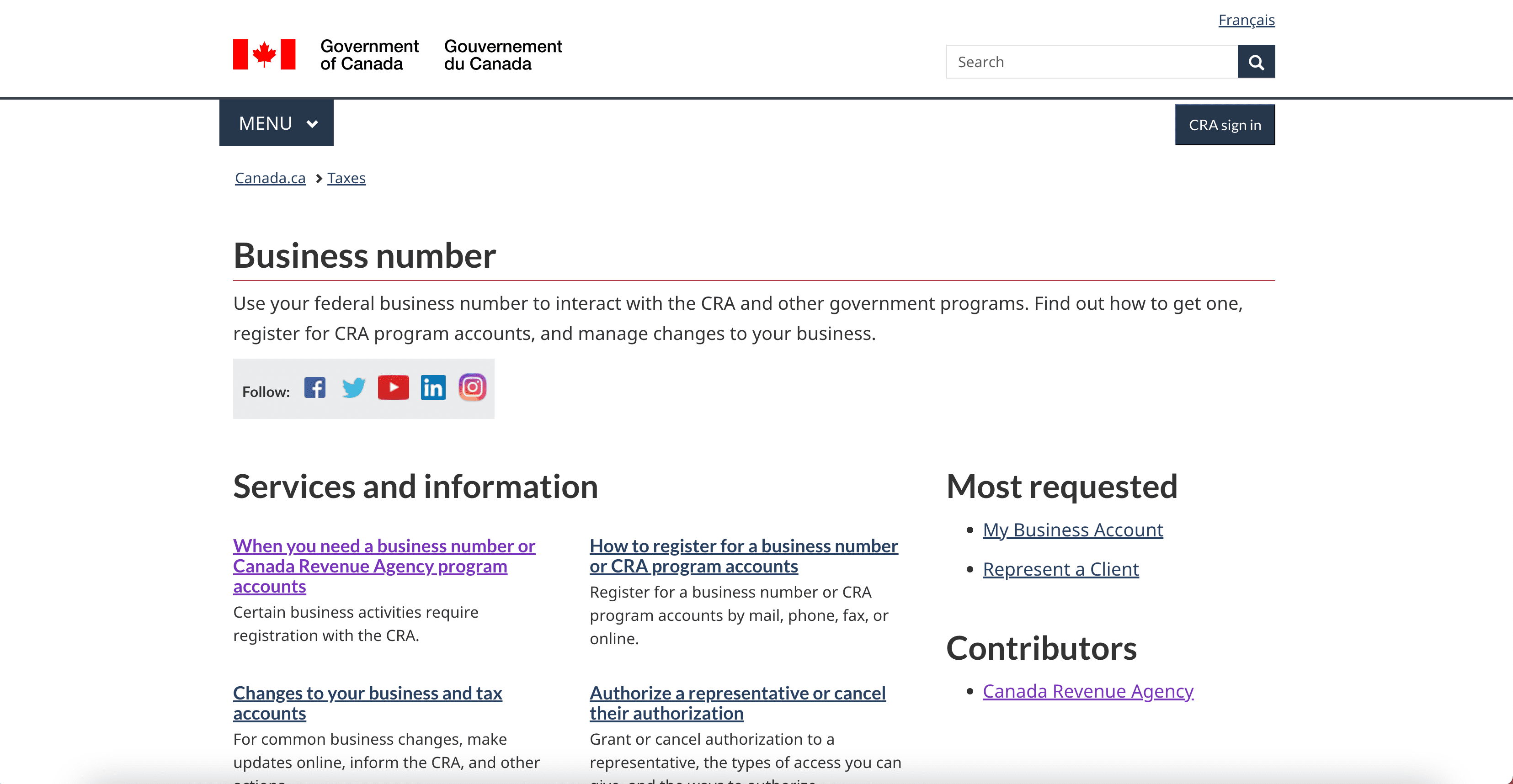 Obtaining a Business Number (BN)